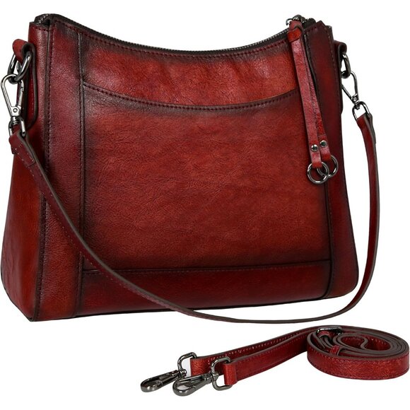 Handbags - Women Wine Genuine leather Imported Purses Handbag Crossbody Bags